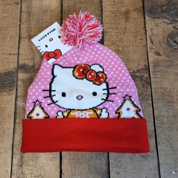 Hello Kitty Other - Hello Kitty Pink and Red Holiday Knit Beanie/ Hat